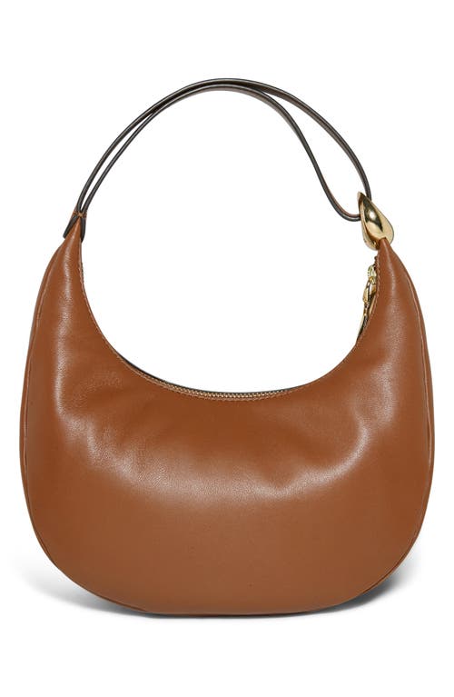 Aimee Bloom Bean Bag Leather Moon Bag In Brown