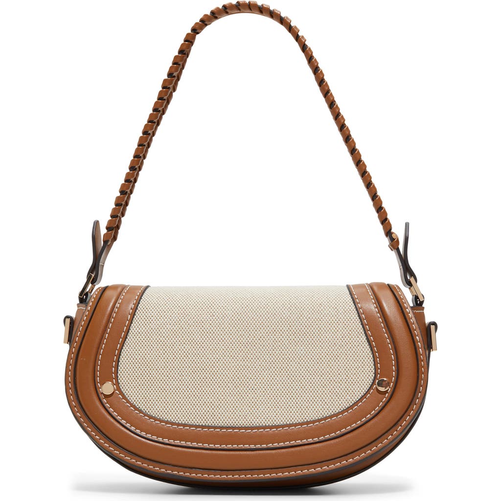 Aldo Kimya Mixed Media Shoulder Bag In Light Brown