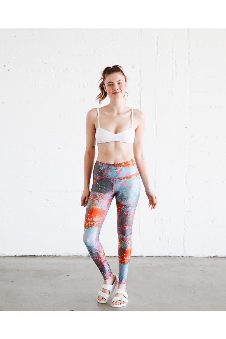 Women's Swim Leggings - UPF 50+, Main, color, Abstract Watercolor