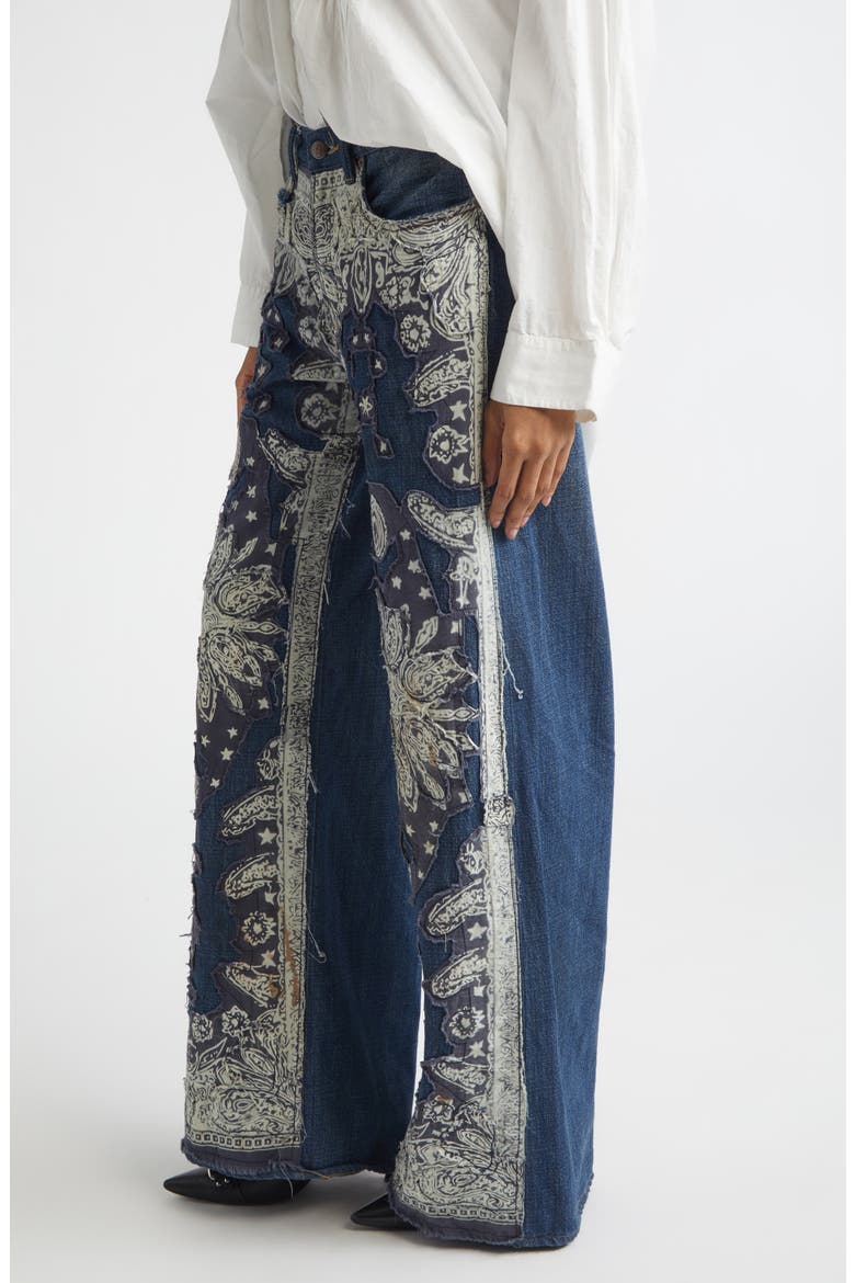Darcy Loose Fit Jeans, Alternate, color, BLUE BANDANA APPLIQUE