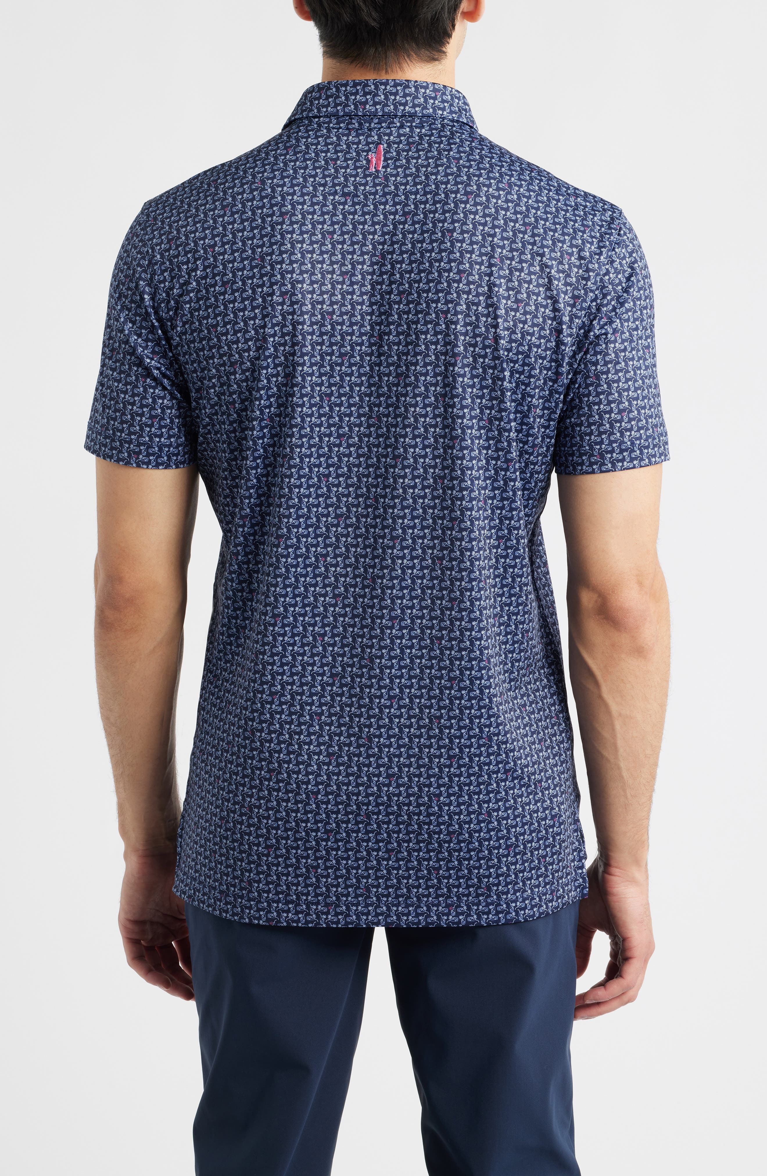 Minty Cocktail Print Performance Jersey Polo - image 2