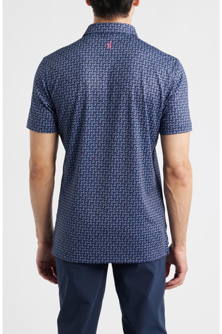 Minty Cocktail Print Performance Jersey Polo, Alternate, color, NAVY