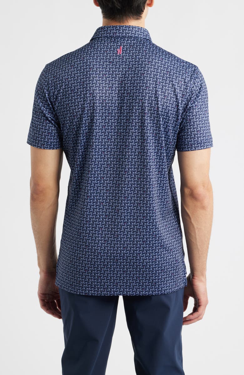 johnnie-O Minty Cocktail Print Performance Jersey Polo, Alternate, color,