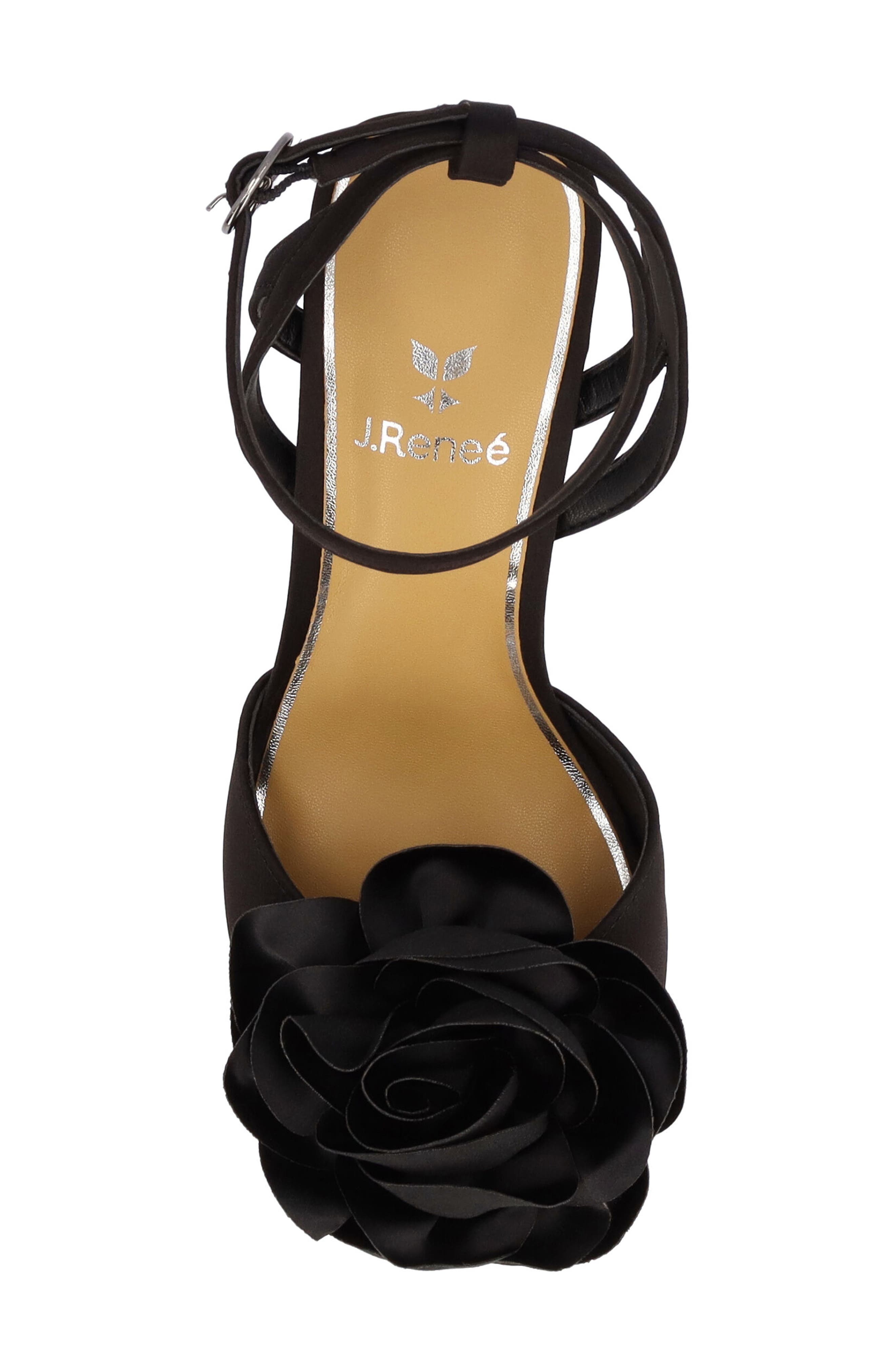 J. Reneé Pomeline Ankle Strap Sandal, Alternate, color, Black