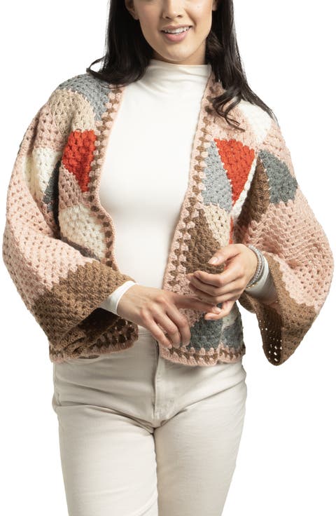 Geometric Crochet Short Jacket