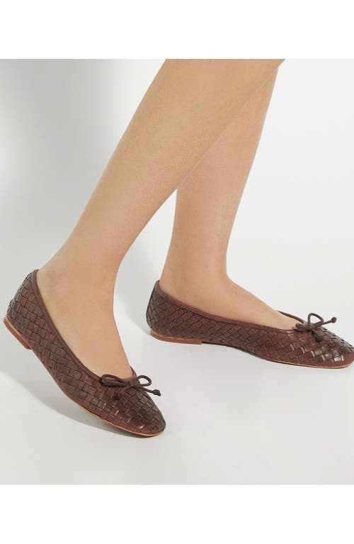 Dune London Heat Leather Ballet Flat In Brown