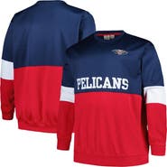 FANATICS Men's Fanatics Branded Navy/Red New Orleans Pelicans Big & Tall Split Pullover Sweatshirt
