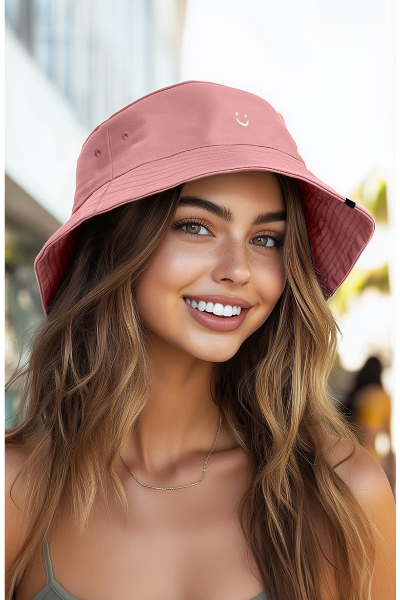 Lil Smile Bucket Hat, Alternate, color, Peach Melba