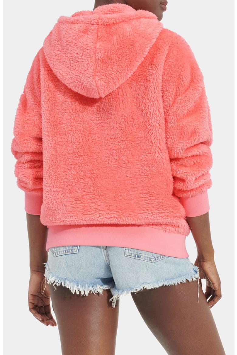 Loyra UGGfluff Logo Hoodie, Alternate, color, PINK CORAL