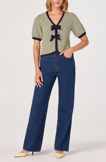 Bow Short Sleeve Cardigan