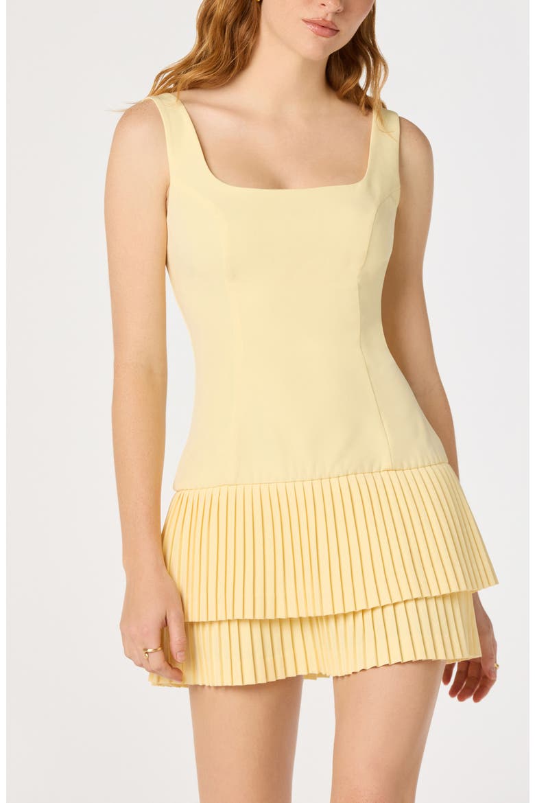 Jadah Tiered Pleated Minidress, Alternate, color, YELLOW