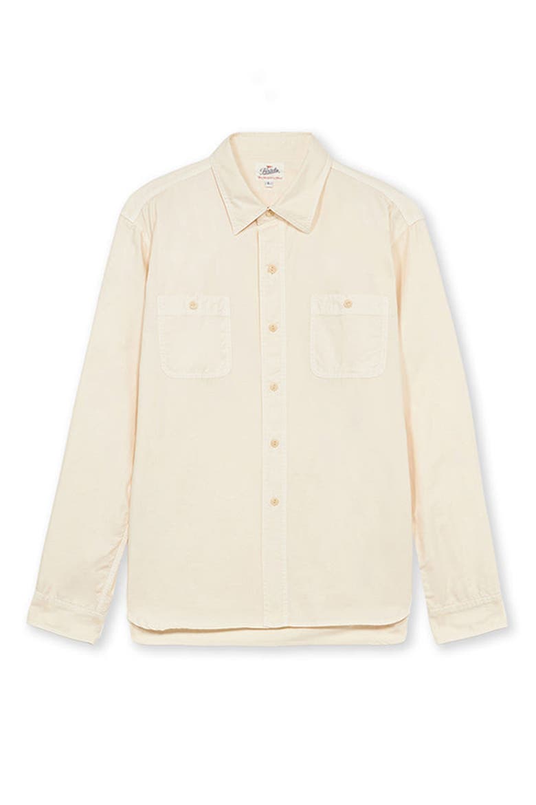 Workt Cotton Shirt, Main, color, OFF WHITE