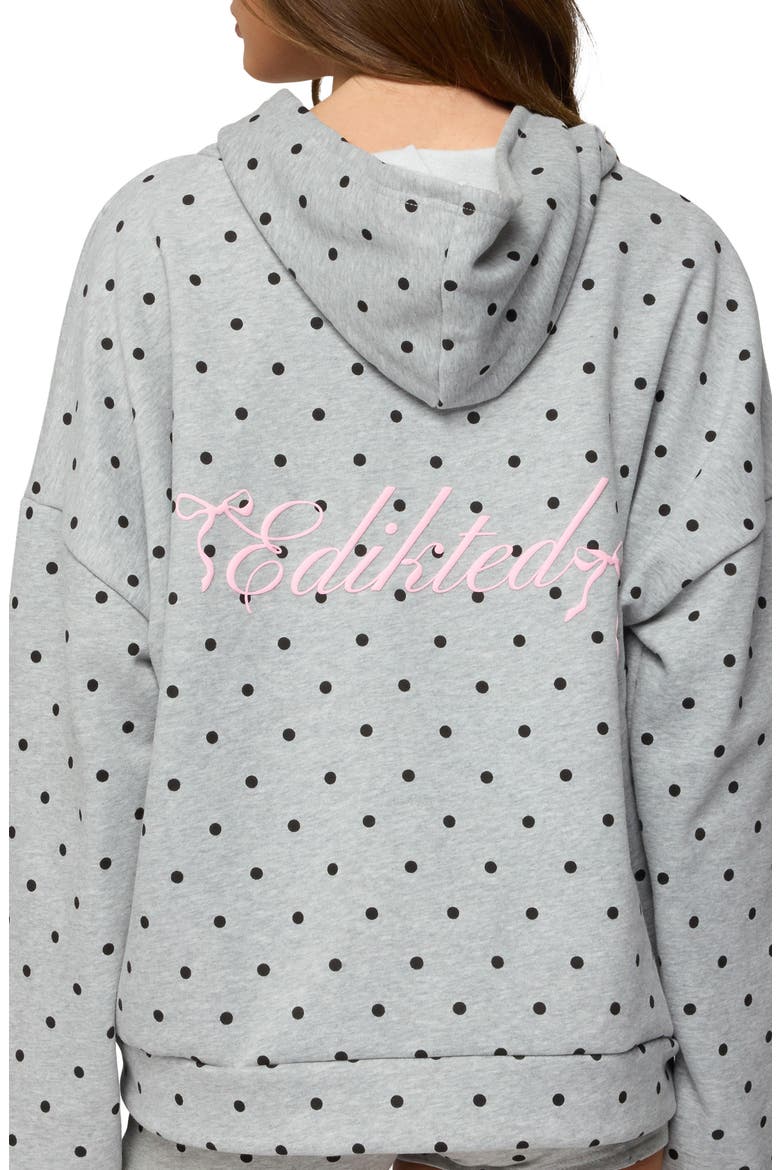 Chelsie Polka Dot Hoodie, Alternate, color, GRAY-MELANGE