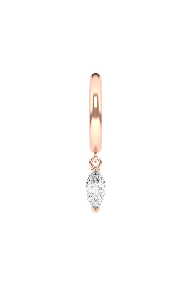 Lab Created Diamond Drop Huggie Hoop Earrings, Main, color, 18K ROSE GOLD
