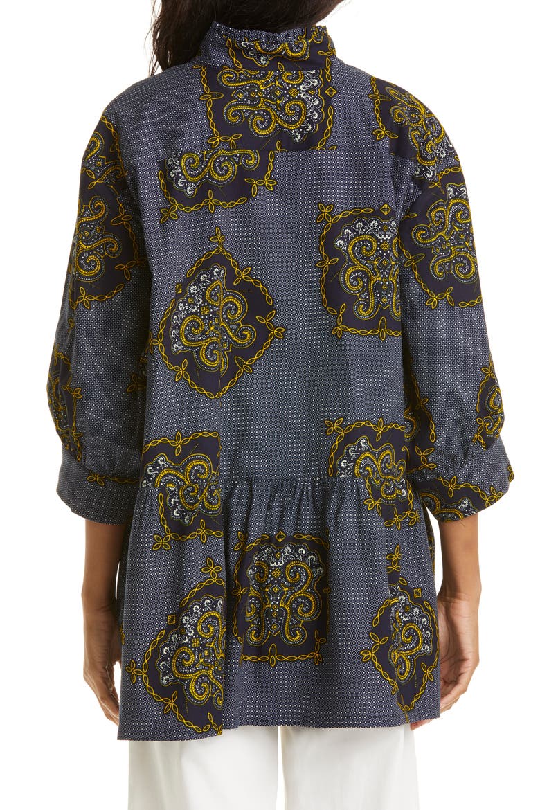 Curator Mix Print Cotton Tunic (Nordstrom Exclusive), Alternate, color, BACK OF TORTOISE