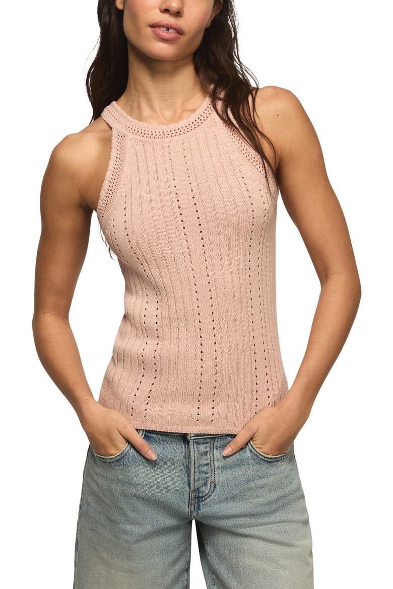 Pointelle Sweater Tank, Main, color, ROSE SMOKE