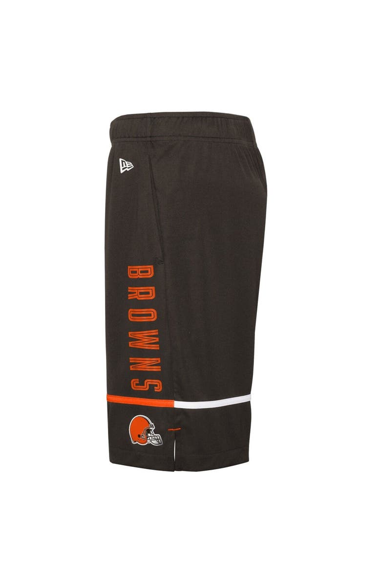 New Era Men's New Era Brown Cleveland Browns Combine Authentic Rusher Training Shorts, Alternate, color, Black