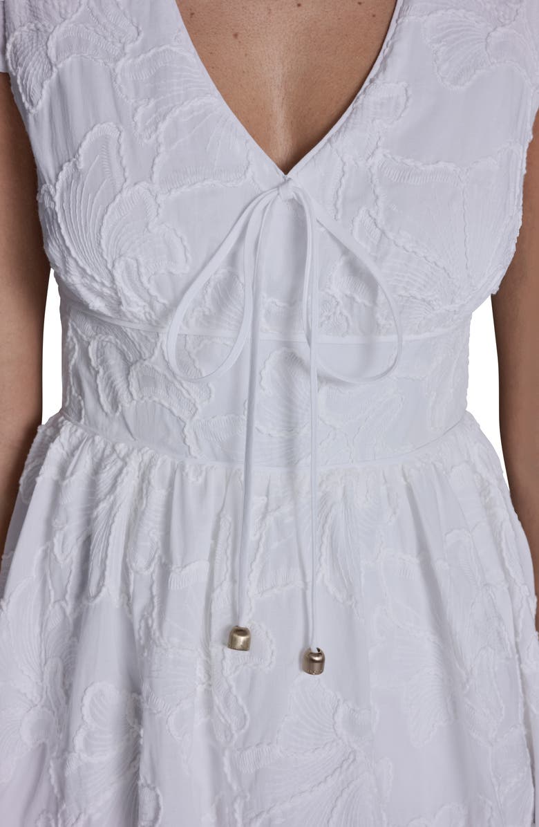 BCBG Textured Floral Cotton Dress, Alternate, color, 