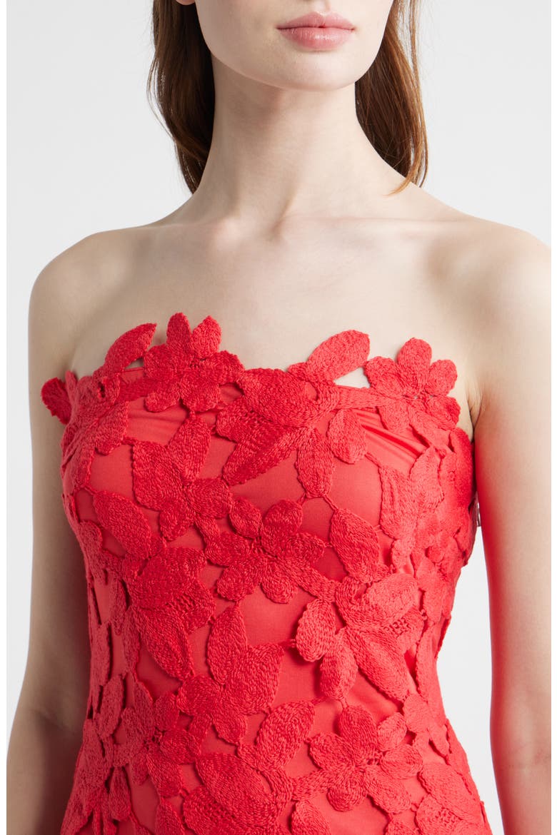 Philomena Sleeveless Lace Midi Dress, Alternate, color, CHERRY RED