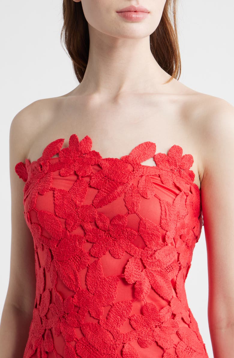Saylor Philomena Sleeveless Lace Midi Dress, Alternate, color, Cherry Red