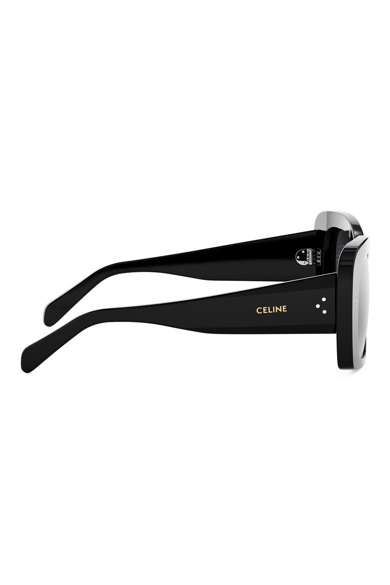Bold 3 Dots 53mm Geometric Sunglasses, Alternate, color, SHINY BLACK / GRADIENT SMOKE