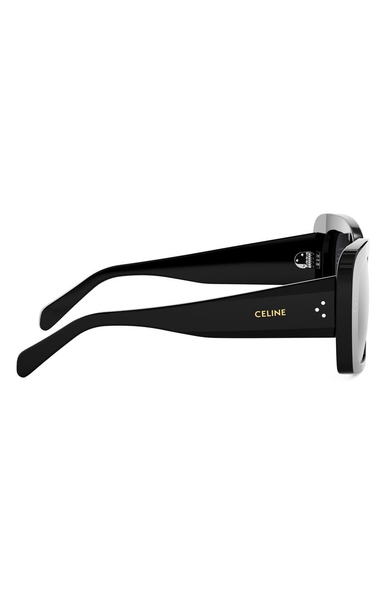 CELINE Bold 3 Dots 53mm Geometric Sunglasses, Alternate, color, Shiny Black / Gradient Smoke