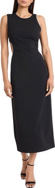 DONNA MORGAN FOR MAGGY Crystal Trim Sleeveless Midi Sheath Dress