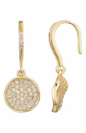Cubic Zirconia Pebble Wavy Drop Earrings