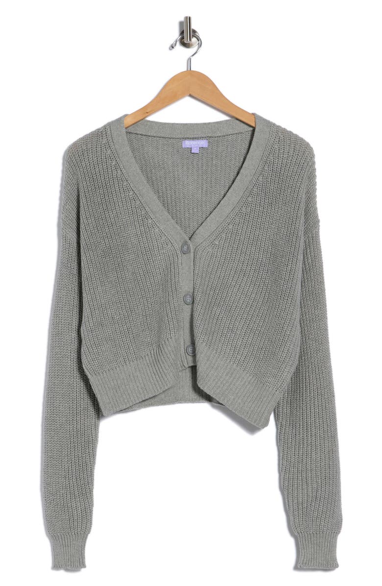 Florence by Mills Bright Side Crop Cardigan, Alternate, color, Heather Grey