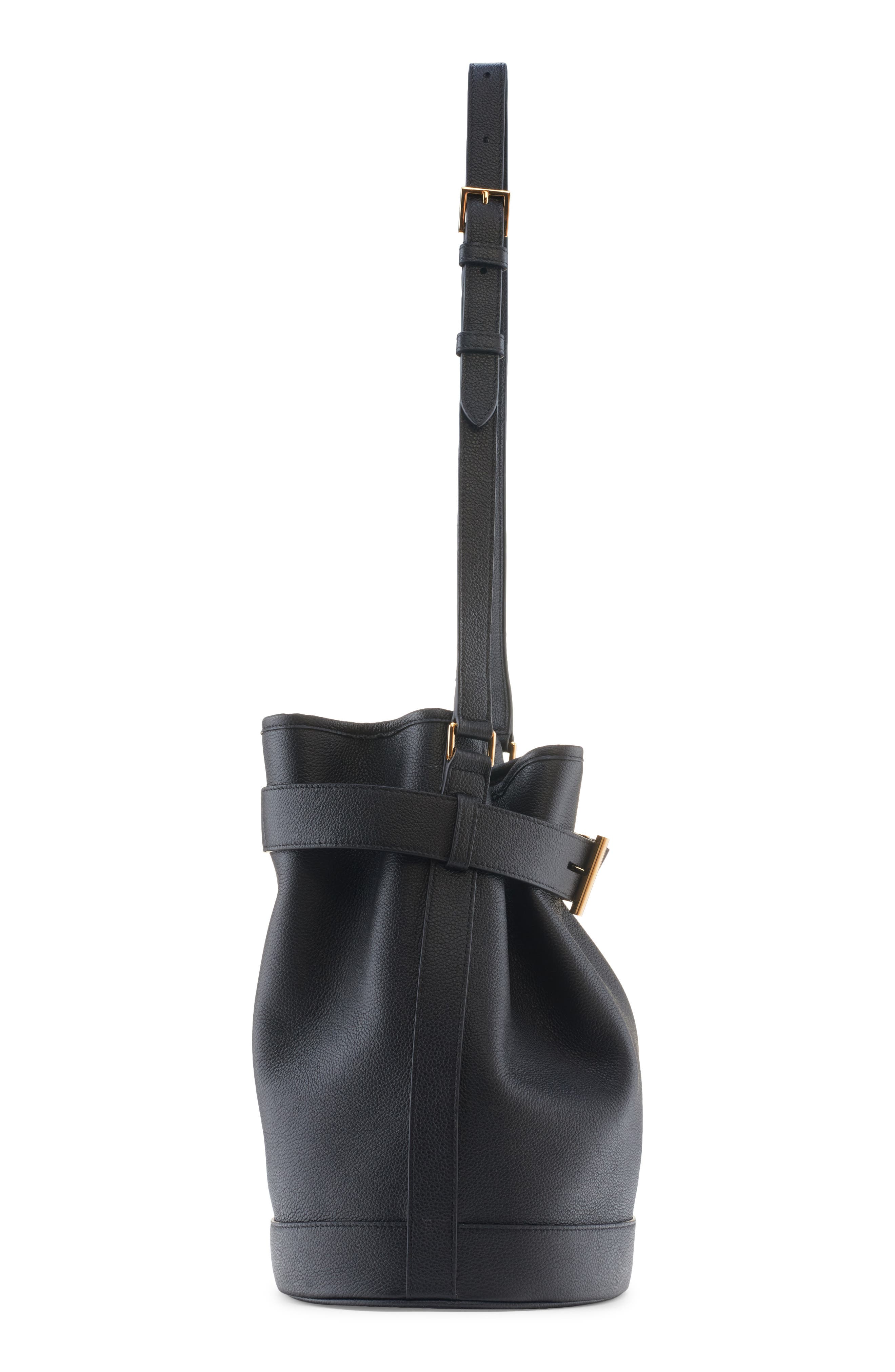 TOM FORD Medium Tara Leather Bucket Bag, Alternate, color, 