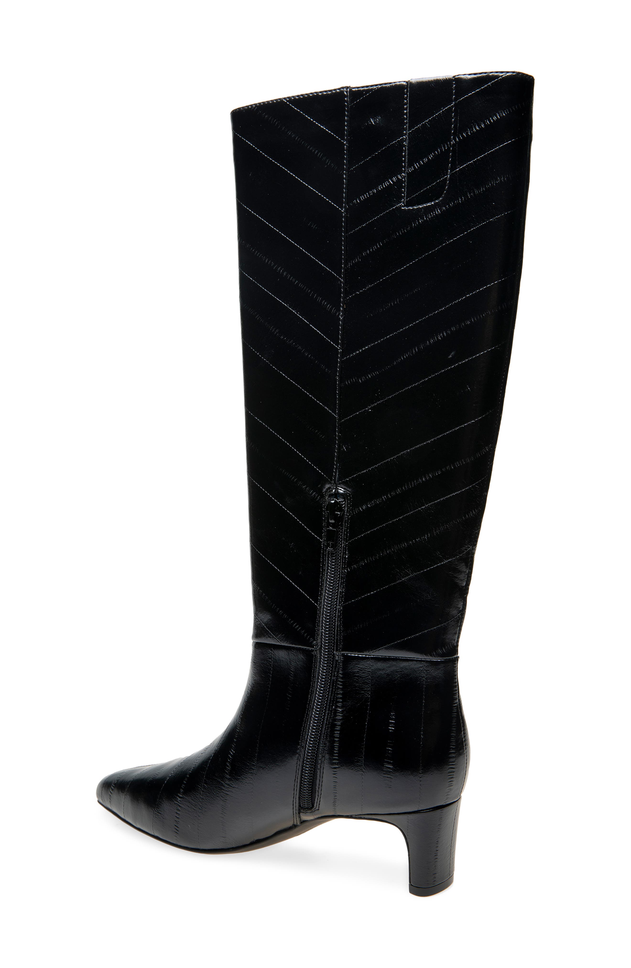 Boysen Croc Embossed Faux Leather Knee High Boot, Alternate, color, BLACK EEL