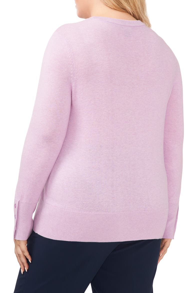 Button Cuff Cotton Blend Sweater, Alternate, color, ORCHID BLOOM