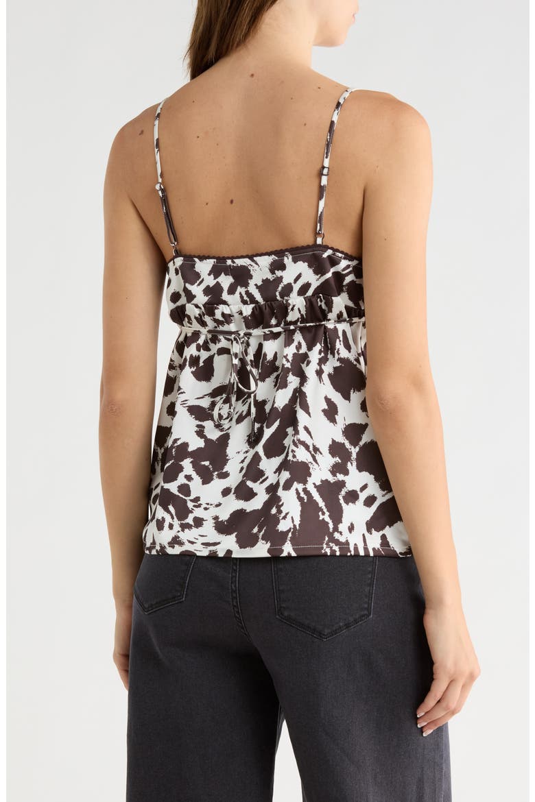 Printed Satin Babydoll Camisole, Alternate, color, COW