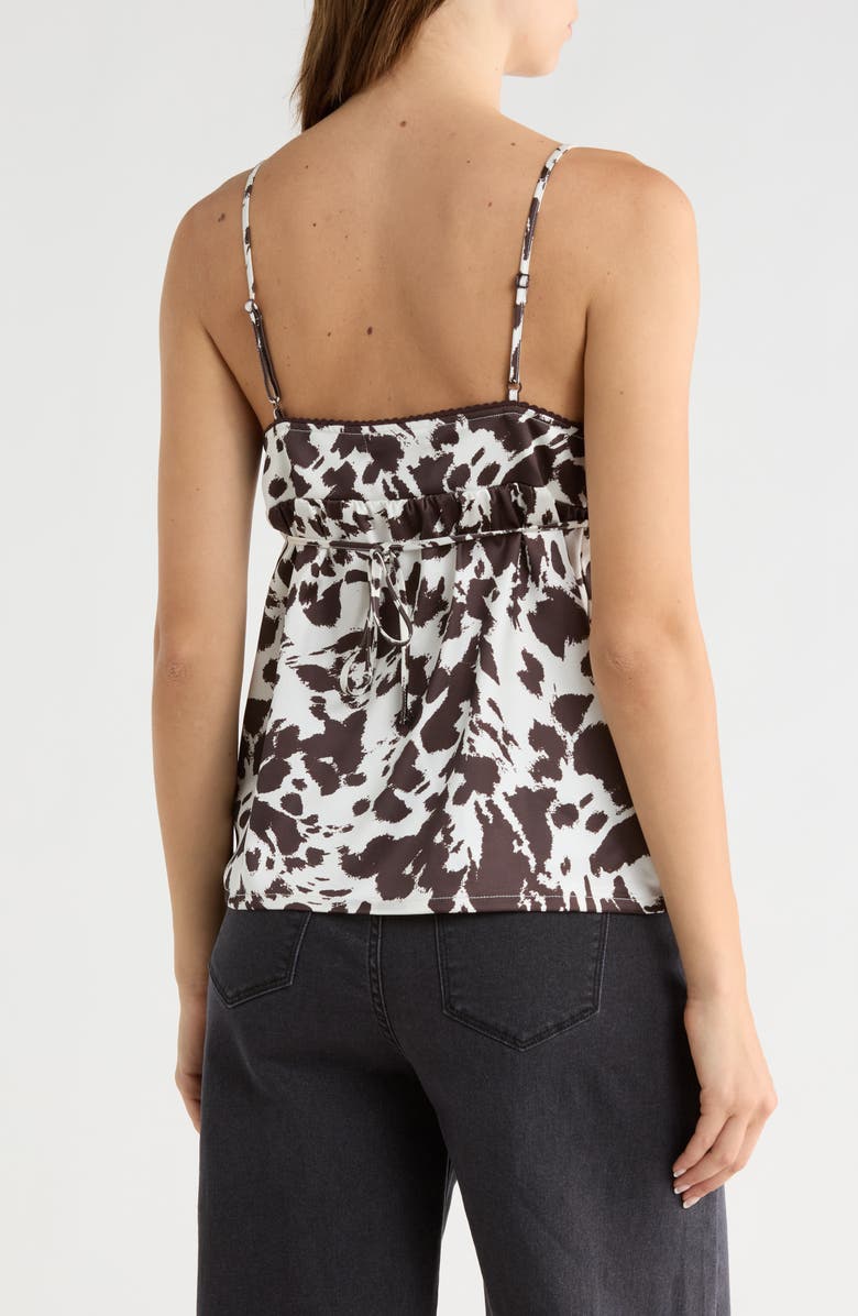 Vigoss Printed Satin Babydoll Camisole, Alternate, color, Cow