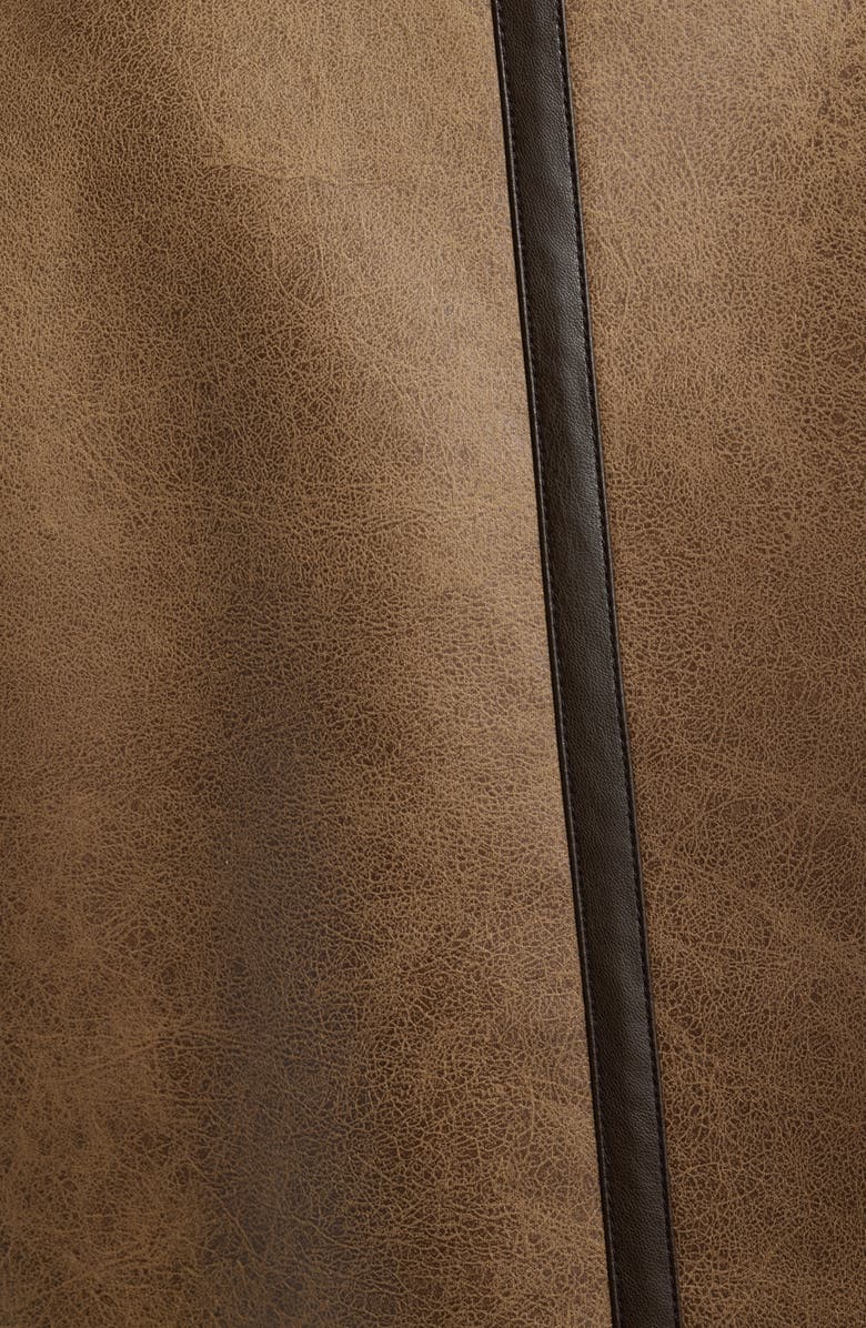 Bernardo Faux Shearling Vest, Alternate, color, Brown