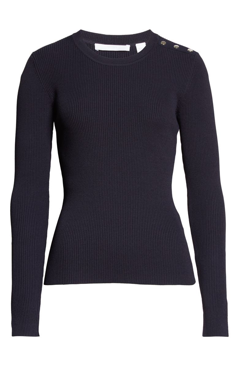 BOSS Fangeli Rib Sweater, Alternate, color, Midnight
