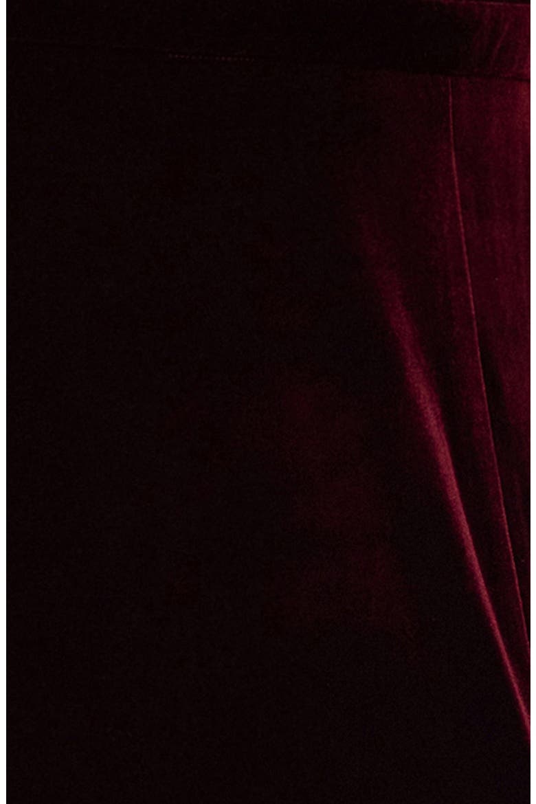 Portrait Collar Velvet Gown, Alternate, color, BURGUNDY