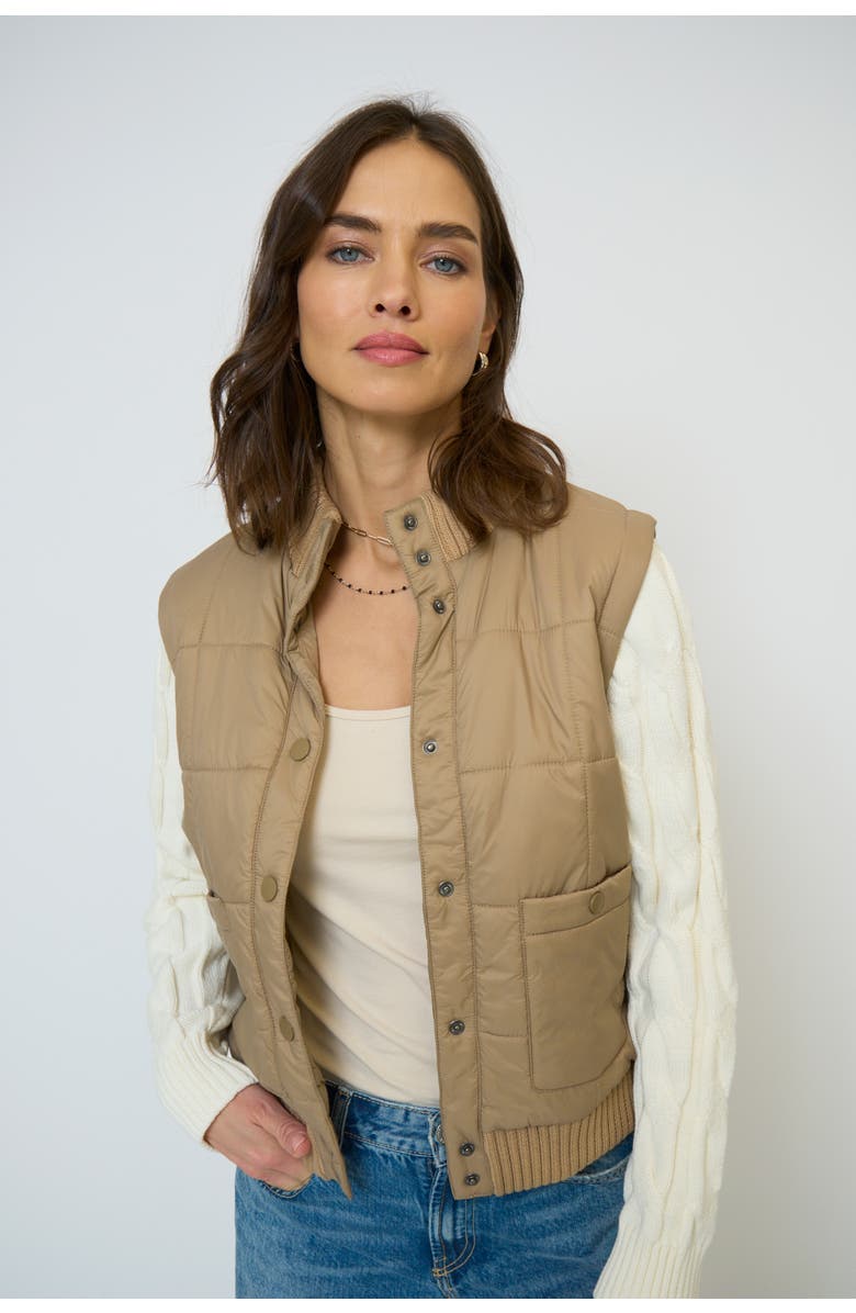 Central Park West Women's Brady Quilted Mixed Media Jacket, Main, color, 