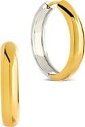 Sterling Forever Betina Two Tone Hoop Earrings