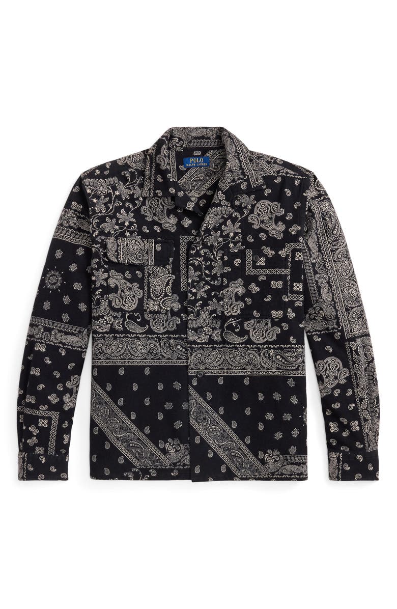 Polo Ralph Lauren Classic Fit Bandana Print Flannel Long Sleeve Camp Shirt, Alternate, color, 6989 Yukon Patchwork Bandana