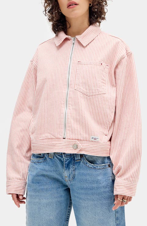 Yuri Stripe Cotton Canvas Zip Jacket