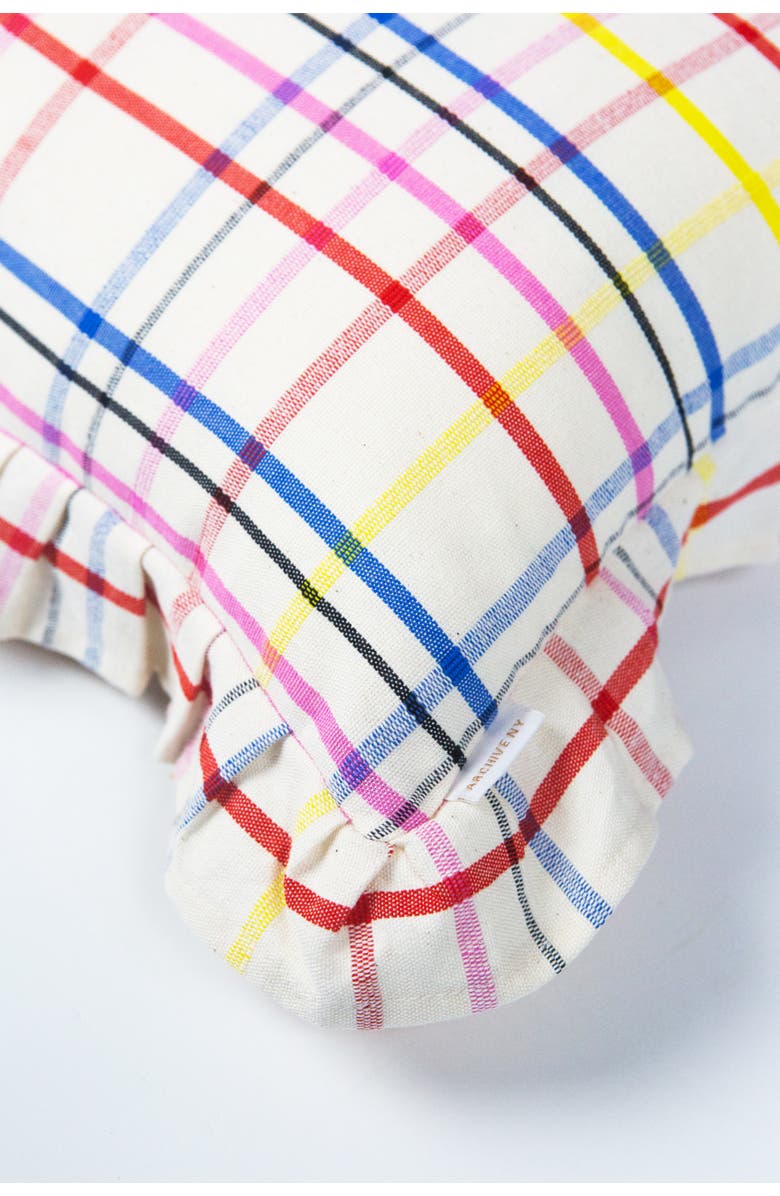 Archive New York Vera Plaid Handwoven Cotton Throw Pillow, Alternate, color, White