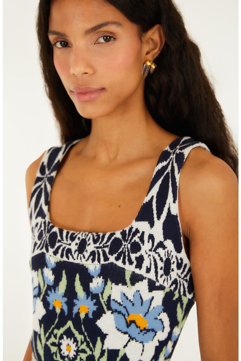 Manoela Tile Print Jacquard Knit Dress, Alternate, color, OFF-WHITE