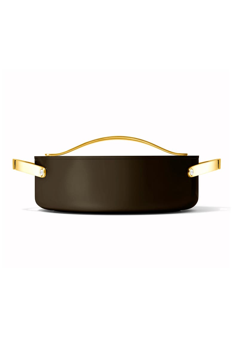 Nonstick Ceramic Rondeau Pan & Lid, Alternate, color, BLACK/ GOLD