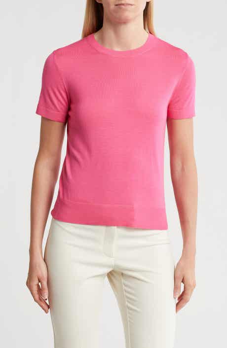 Theory P Regal Short Sleeve Wool Blend Sweater