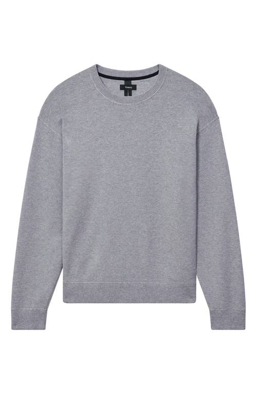 Theory Regular Fit Crewneck Sweatshirt In Melange Grey