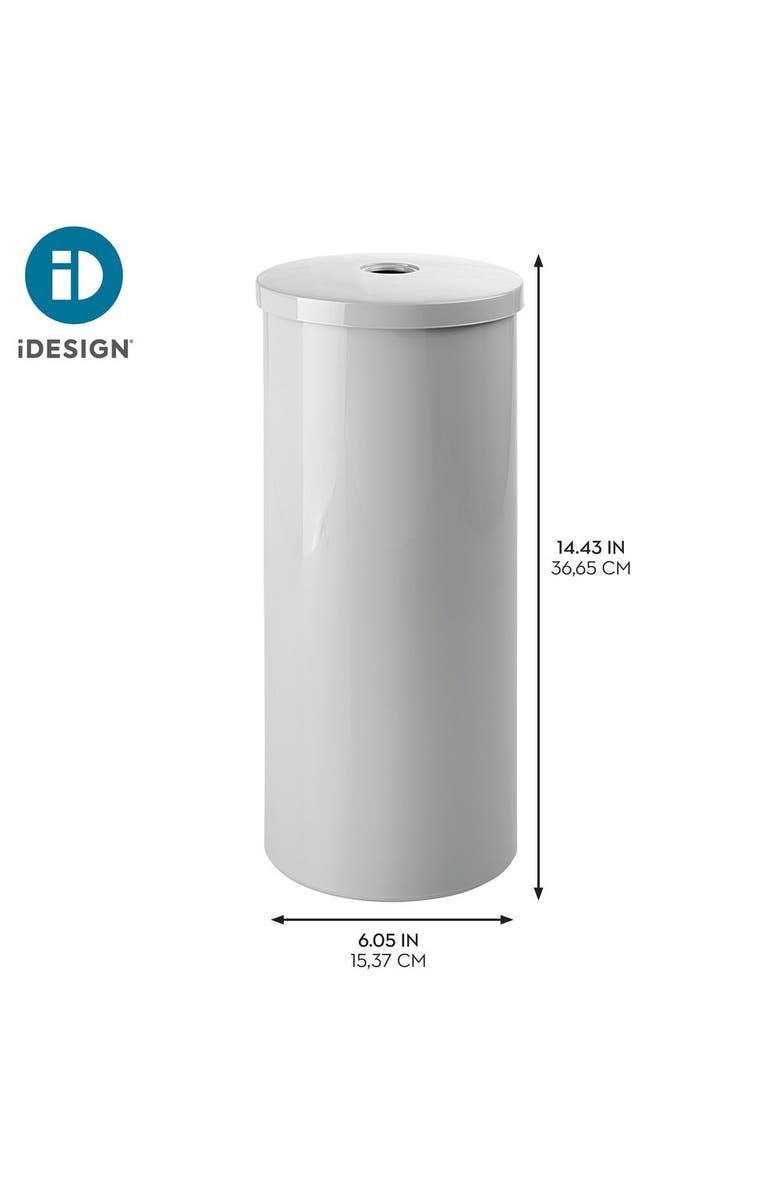 iDesign Freestanding Toilet Paper Canister with Lid, Gray, Made in USA, Alternate, color, Gray