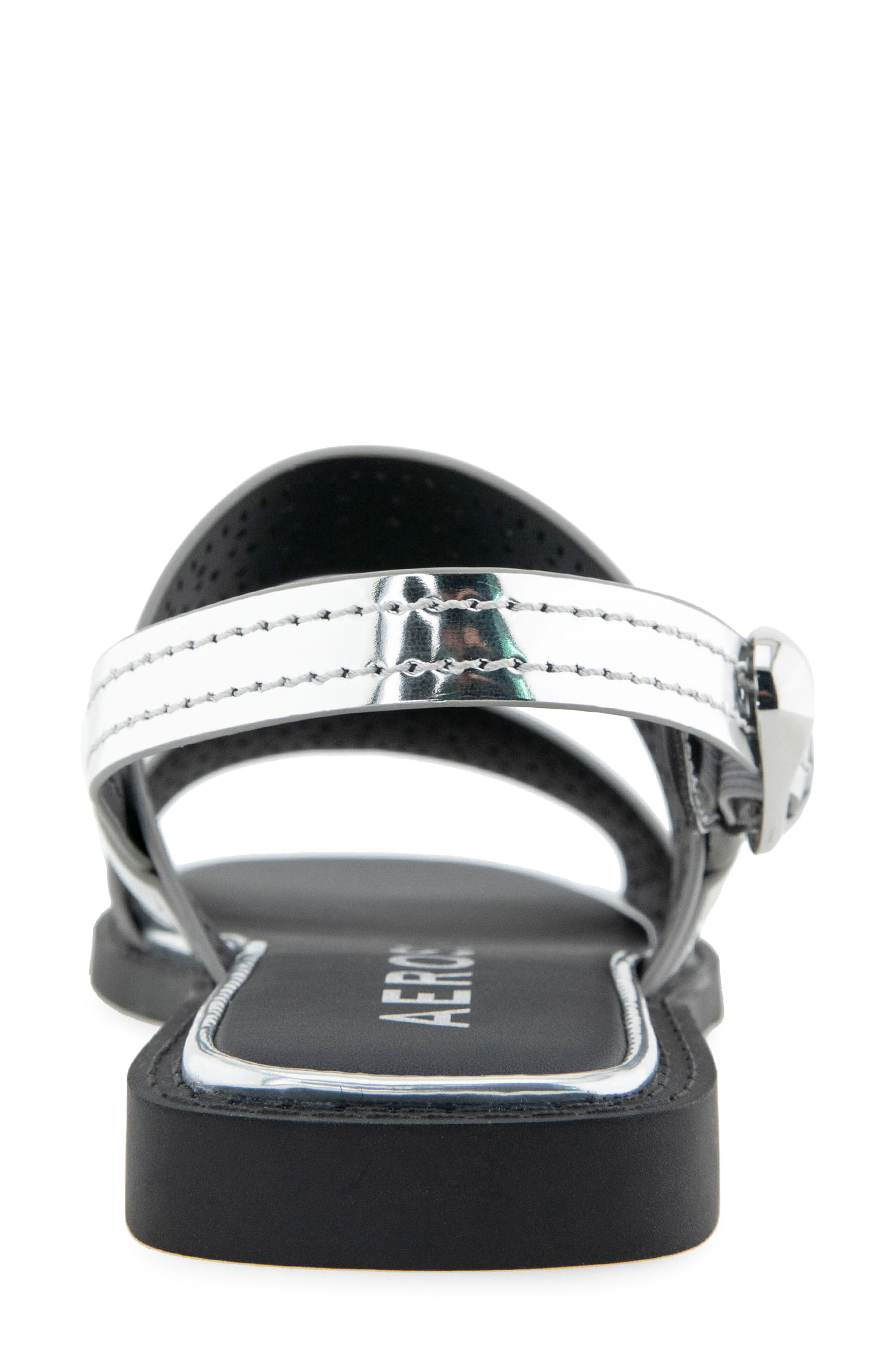 Aerosoles Carole Slingback Sandal, Alternate, color, Silver Mirror Metallic Leather