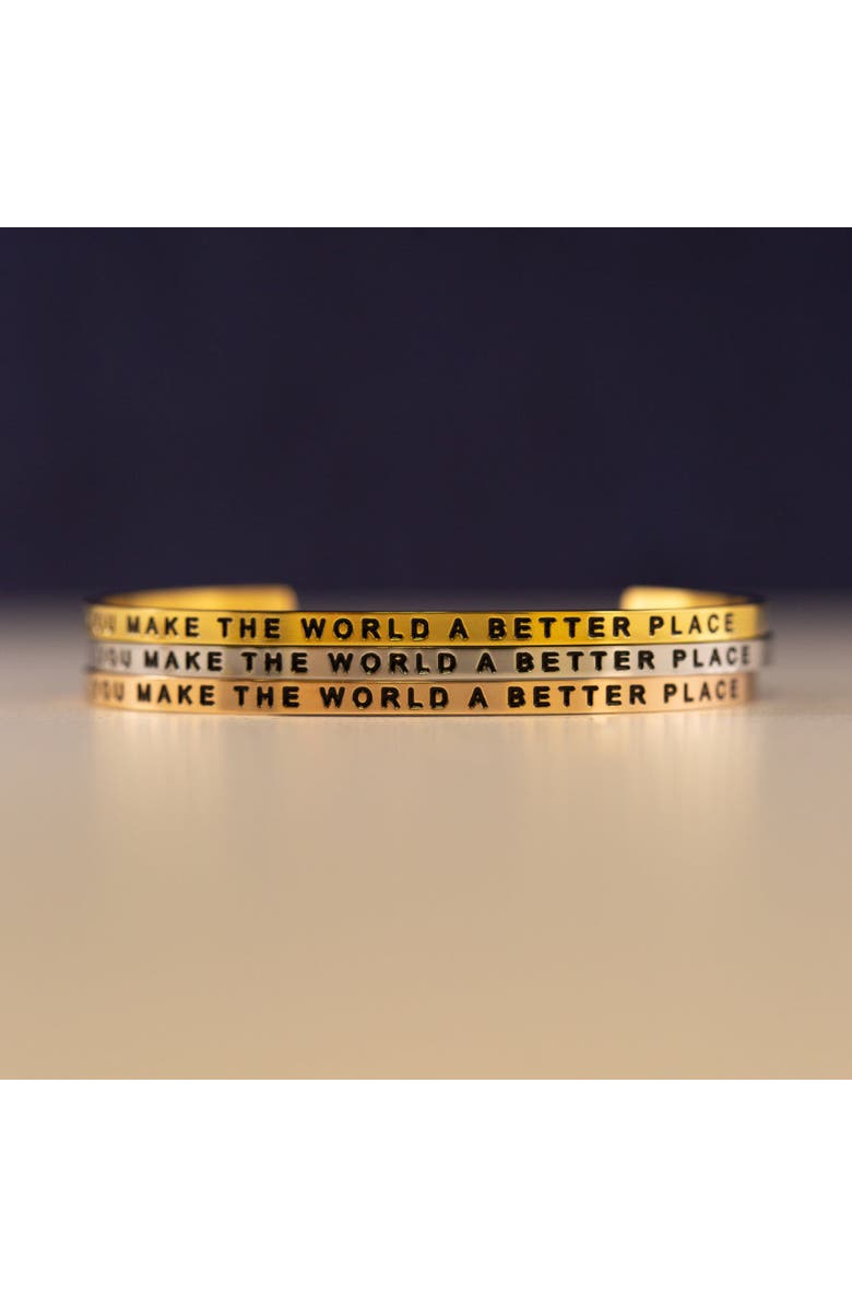 Mantra You Make The World A Better Place bracelet, Alternate, color, Outside - Yellow Gold