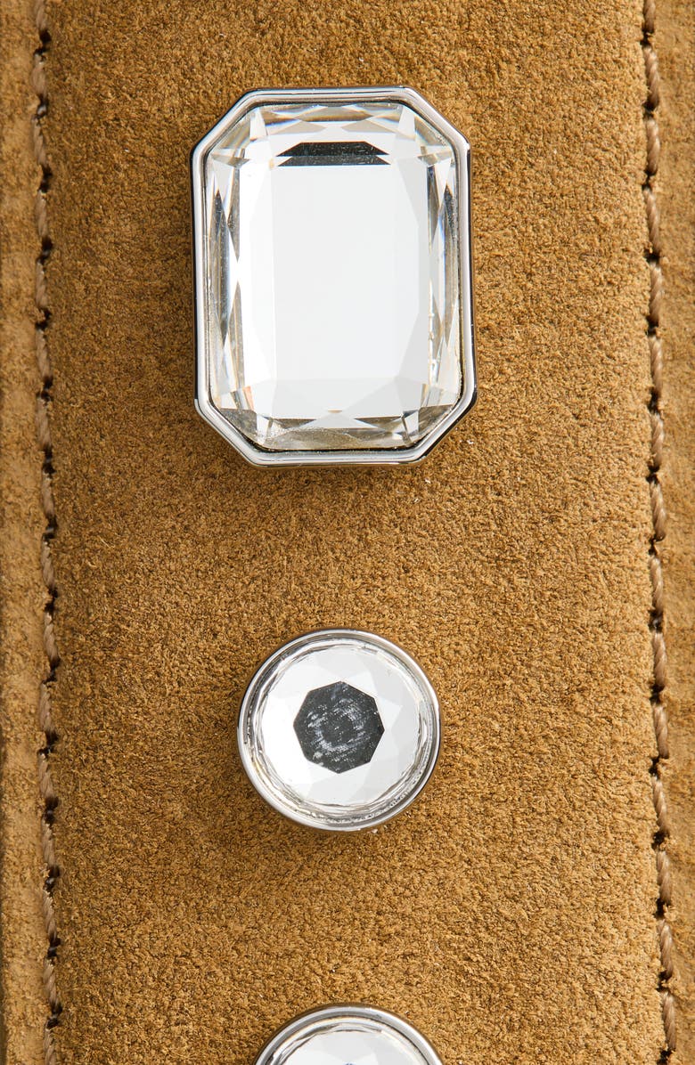 Veronica Beard Crystal Arch Suede Belt, Alternate, color, Acorn